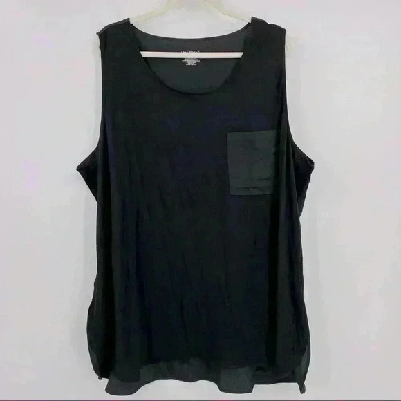 Lane Bryant Black Sleeveless Top W/Pocket Sz 26/28 - Picture 1 of 9